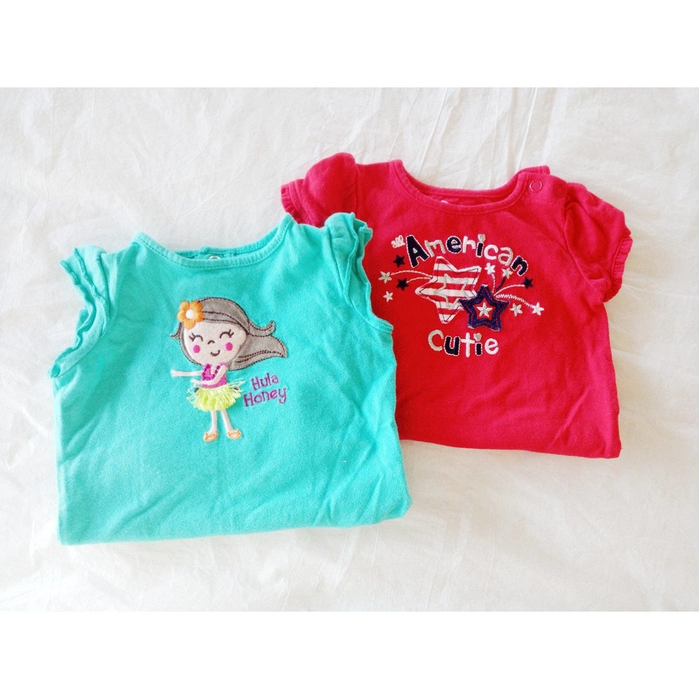 Jumping Beans Baby Girl American Summer Onesie Bundle